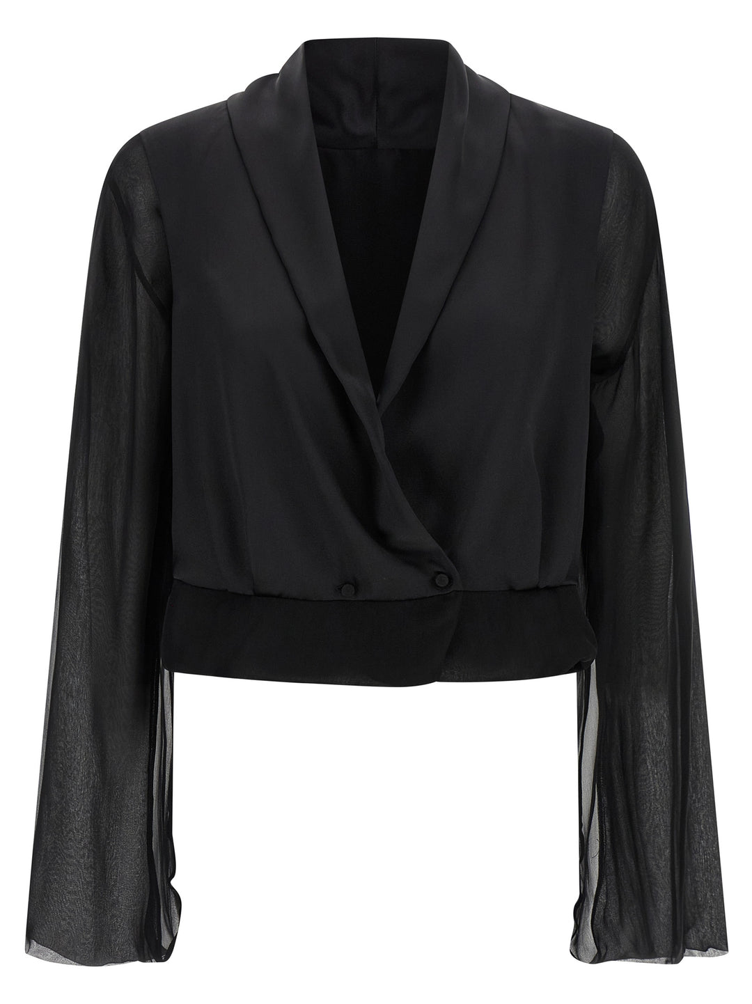 Alberta Ferretti Chiffon Shirt Shirt and Blouse - Black | 08b05600c1f4e4409cc23f784df09d95a1f09d51