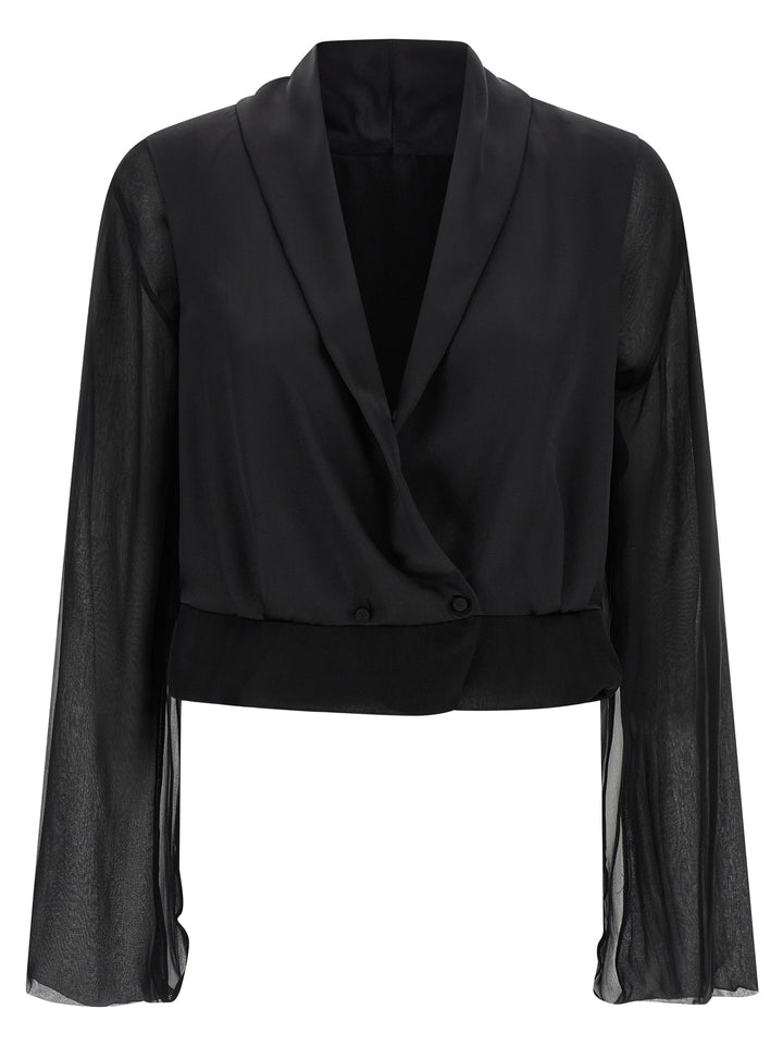 Alberta Ferretti Chiffon Shirt Shirt and Blouse - Black | 08b05600c1f4e4409cc23f784df09d95a1f09d51