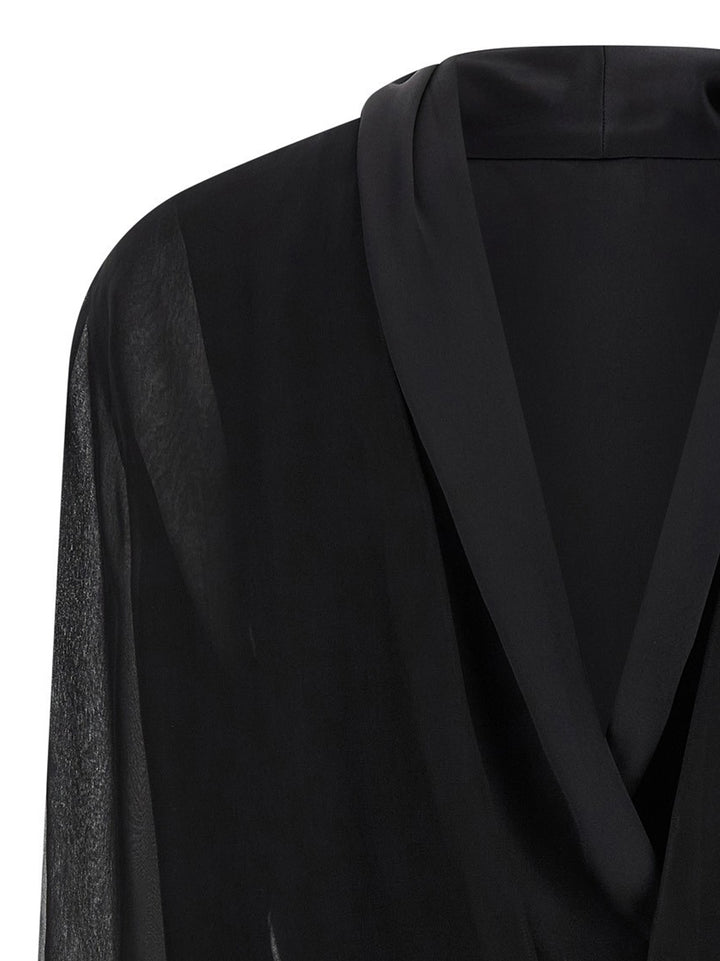 Alberta Ferretti Chiffon Shirt Shirt and Blouse - Black | c322d71ca06d22f93cff1ef49219cb0488124ef2