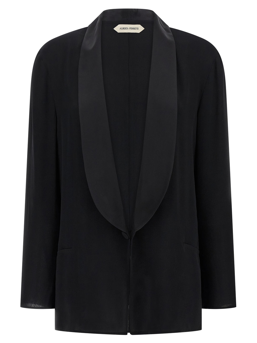 Alberta Ferretti Georgette Blazer BlazerS - Black | 58d8cd3c4fd393c98acc8246bd14126c658be219