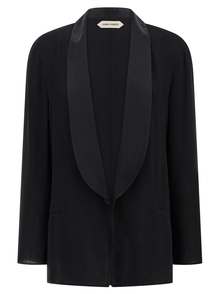 Alberta Ferretti Georgette Blazer BlazerS - Black | 58d8cd3c4fd393c98acc8246bd14126c658be219