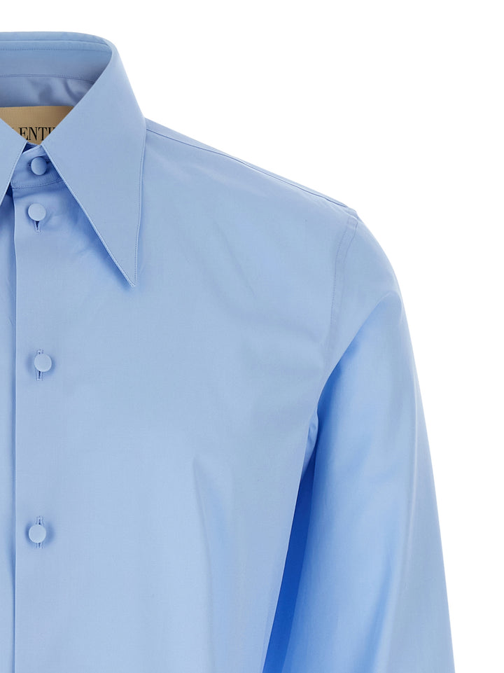 Valentino Garavani Valentino Garavani Cotton Shirt Shirt and Blouse - Light Blue | b640e82c6df41de0d0d54507a11be30164421a80