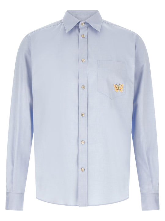 Butterfly Shirt And Blouse Light Blue