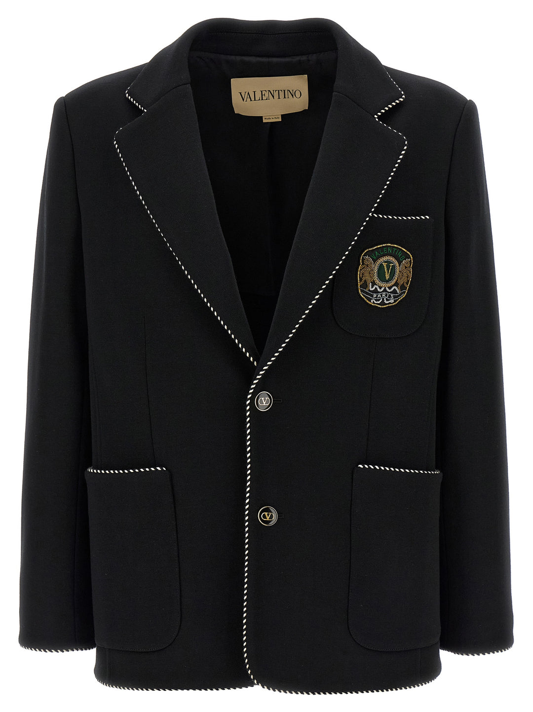 Valentino Garavani Valentino Garavini Single-Breasted Blazer - Black | 4c21cdf3cb9f45f46a530d63995a73f590b31a8a