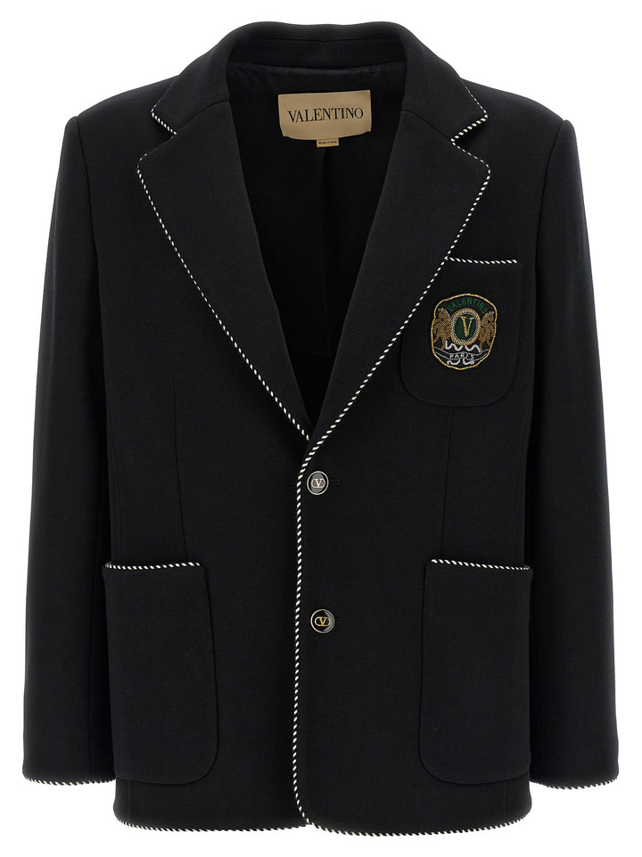 Valentino Garavani Valentino Garavini Single-Breasted Blazer - Black | 4c21cdf3cb9f45f46a530d63995a73f590b31a8a