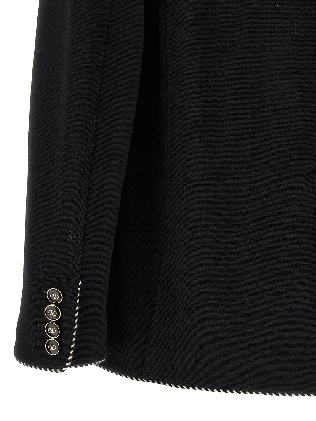 Valentino Garavani Valentino Garavini Single-Breasted Blazer - Black | 7a66d8b7f3d35a61fa54204ece21f07b1f0d09c0