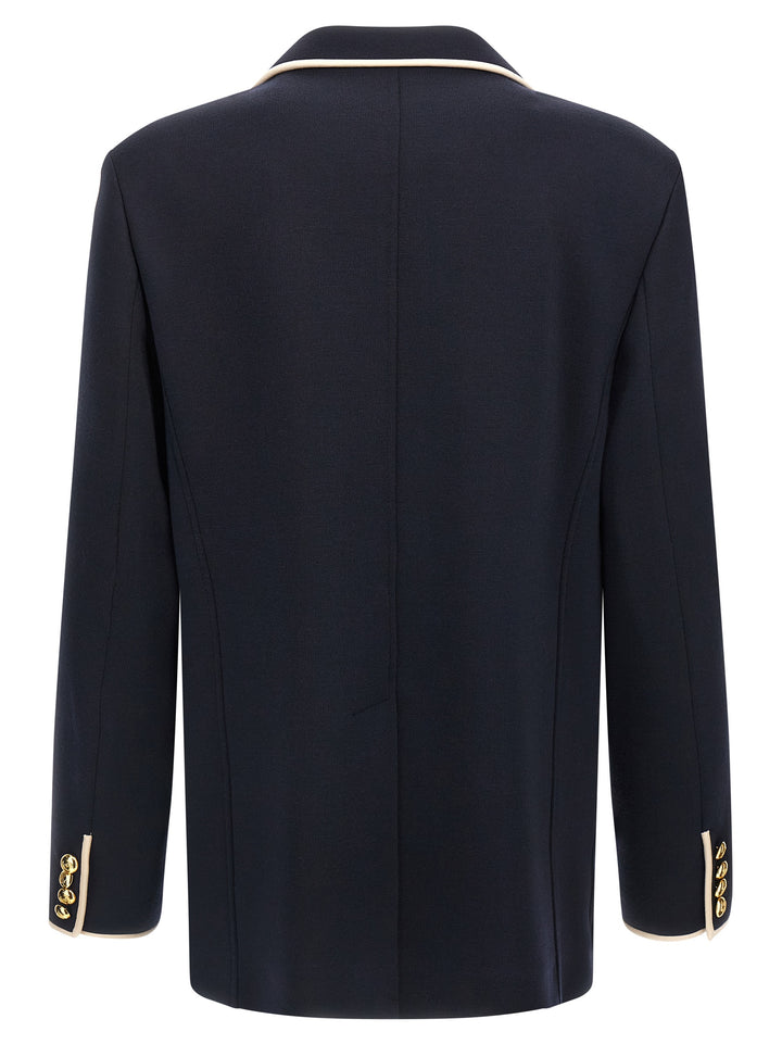 Valentino Garavani Valentino Garavani Double-Breasted Blazer - Blue | f3dcc13c7101fd3caf22f7a40ad2f326254cc849