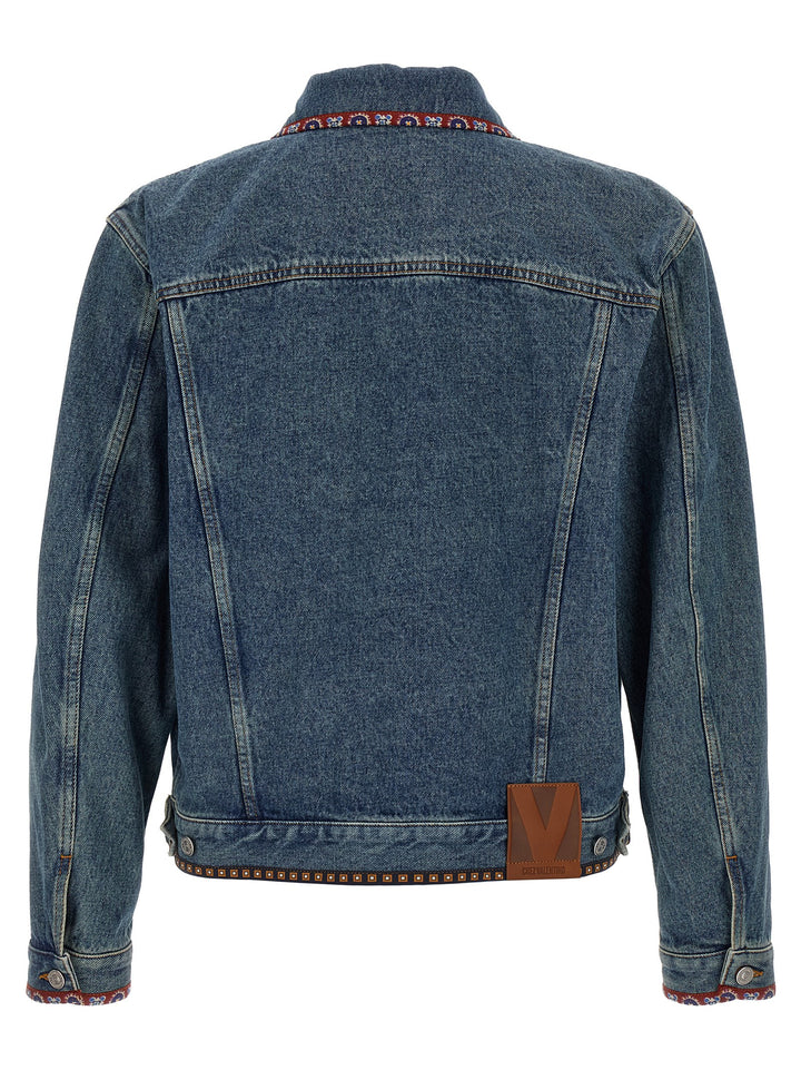 Valentino Garavani Valentino Garavani Denim Jacket Puffer Jackets - Blue | e541e7393ccce648470c59477755b09e4aaa8551