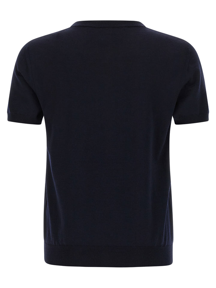 Valentino Garavani Valentino Garavani Vlogo Signature Jersey Sweaters and Cardigans - Blue | 41818a5ee27da9237898778f5cb1b2ddf8e14d4a