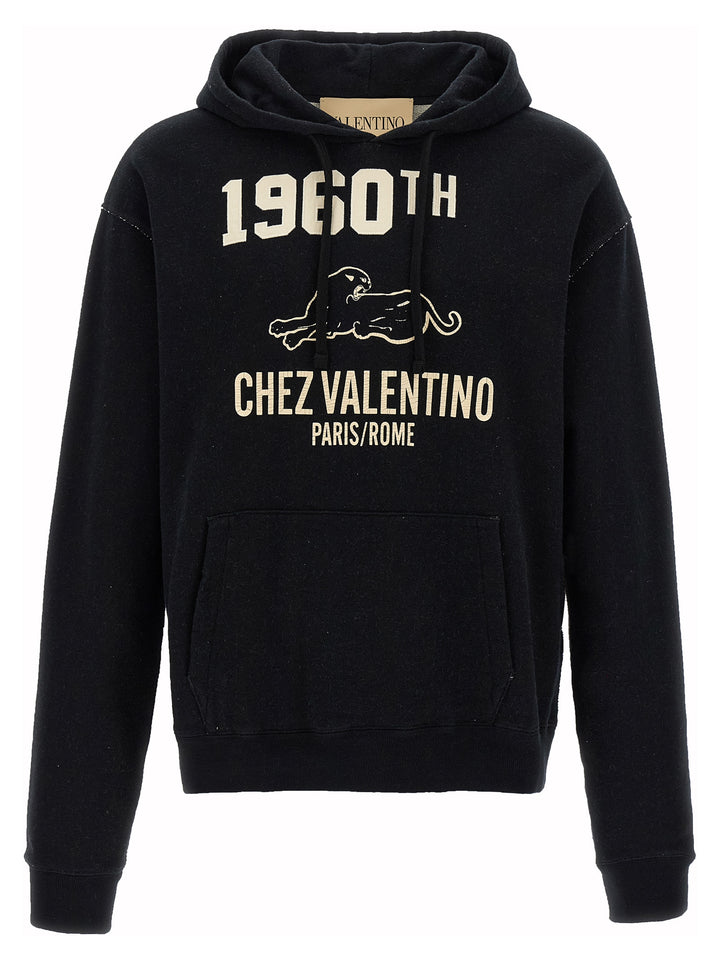 Valentino Garavani Printed Valentino Garavani Hoodie Sweatshirt - Black | 9ff6351ea0ef5d07760fd894f70786d58a965186