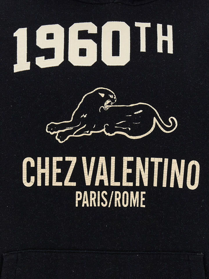 Valentino Garavani Printed Valentino Garavani Hoodie Sweatshirt - Black | 472814e1405f4f2a8df8f6cc262efd0a6a251e4c