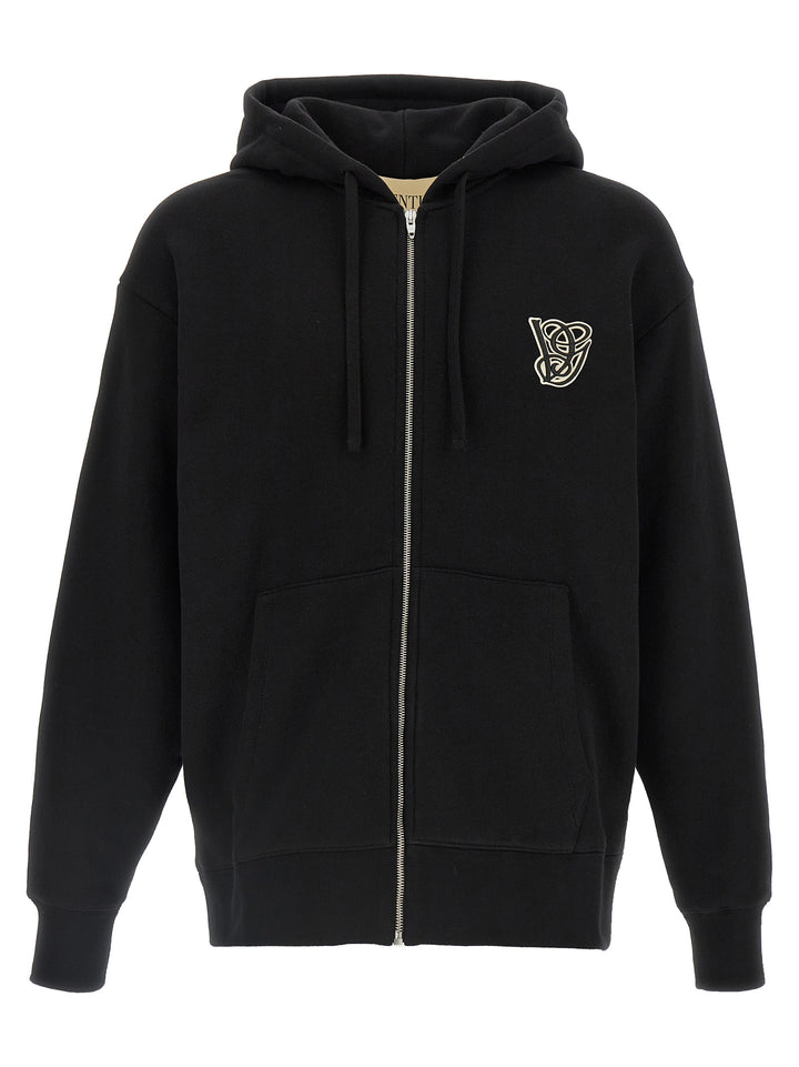 Valentino Garavani Valentino Garavani Hoodie Vg Patch Sweatshirt - Black | 2f398b58e627c89d67145b5e266c750f99be2d92