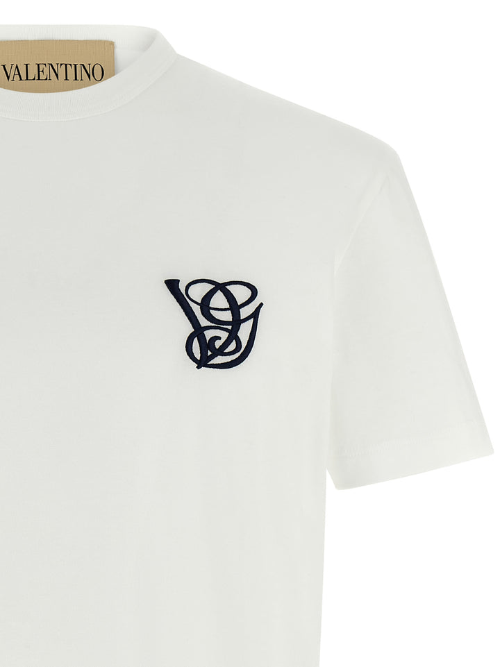 Valentino Garavani Valentino Garavani Logo Embroidery T-shirt - White | 8800c317cebd08b6e95dbfc55e2c30b286345bb2