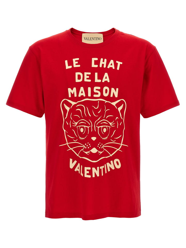 Valentino Garavani Le Chat De La Maison T-shirt - Red | 4bae625e3a442b87f0c76c0a1dae8083bbd3b668