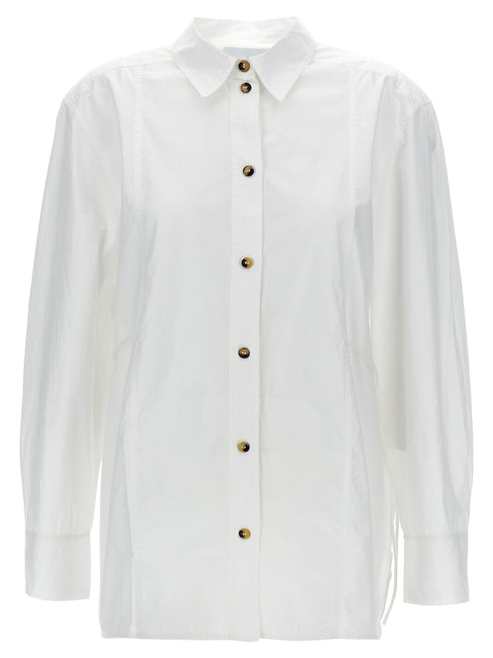 Lace-Up Shirt Shirt And Blouse White