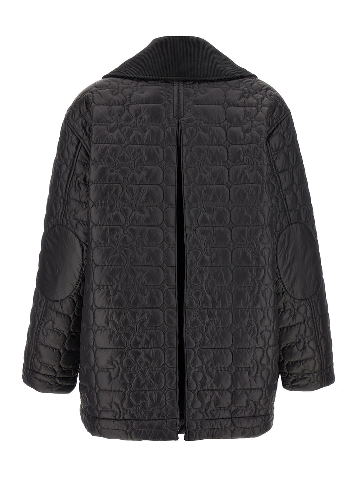 Ganni Black Shiny Quilt Midi Puffer Jackets - Black | 6455b8a8cf226f45871d3e94843cbf98d8713be5
