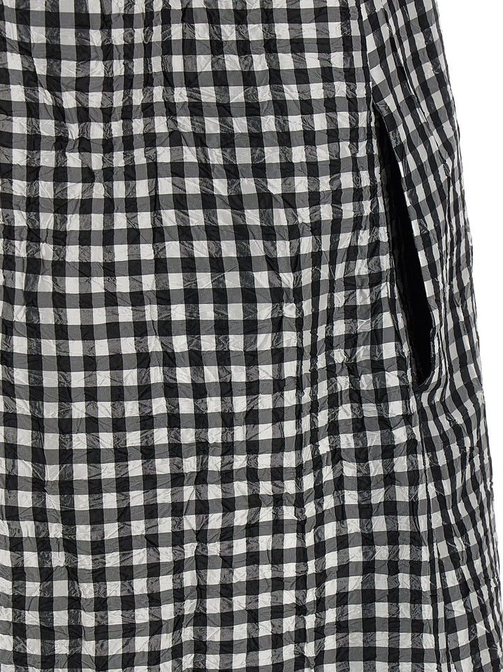 Ganni Crinkled Check Long Dresses - Black | da2ae66326dc7f264b971b27ec6babf65c78e5e0