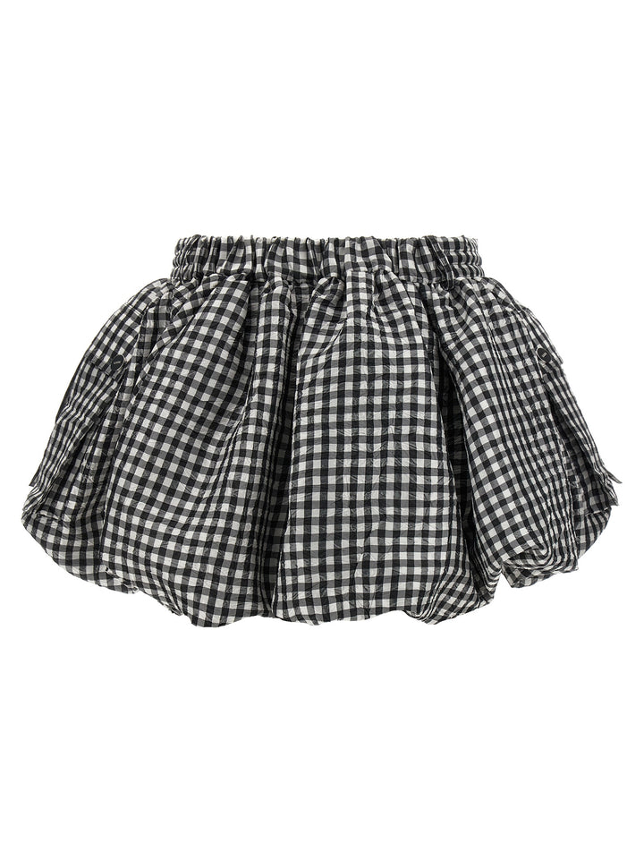 Ganni Crinkled Check Mini Bubble Skirts - Black | f4c15aa3a705a9cd32e337248e840ac92c3d27a5