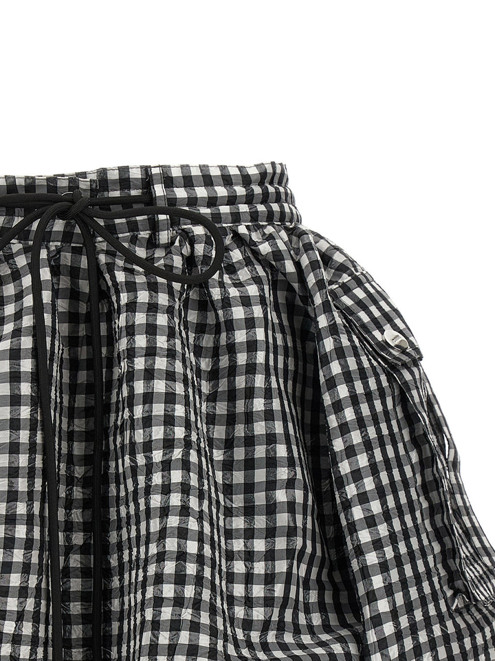 Ganni Crinkled Check Mini Bubble Skirts - Black | e135ba3f26433190820877815c20960a2fc3f47d