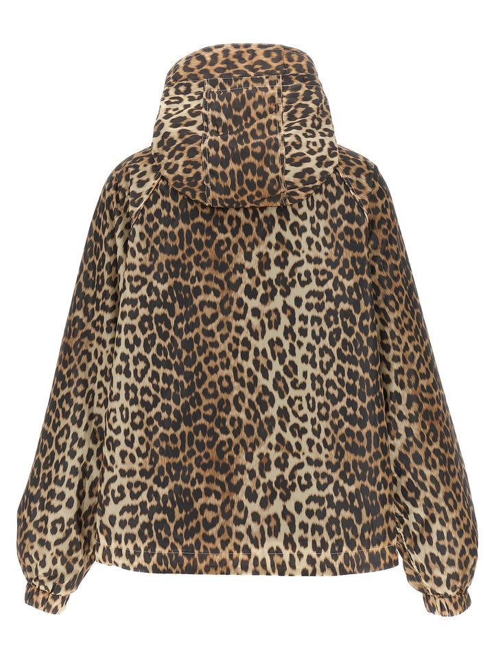 Ganni Leopard Print Nylon Piumini, Parka, Giacche casual - Multicolor | 158146cc231f8981efa4fda8b0c64b81025021d9