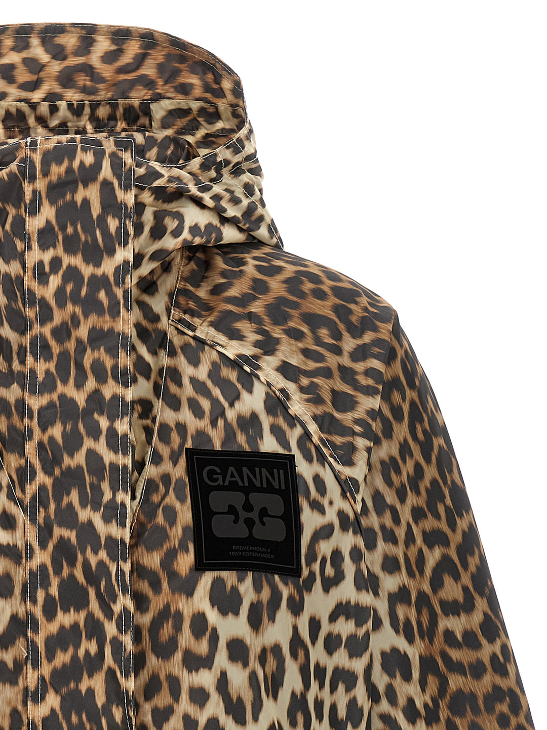 Ganni Leopard Print Nylon Piumini, Parka, Giacche casual - Multicolor | a57e00f707f394647157c99b5f2df62f9f51de5f