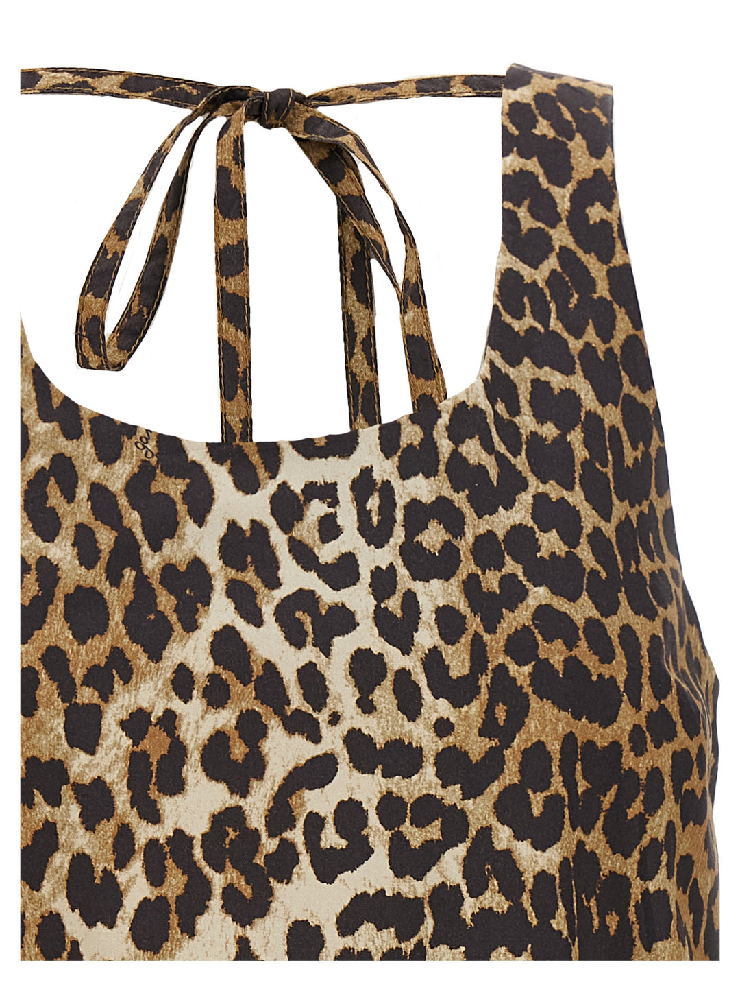 Ganni Leopard Cotton Poplin Mini Dresses - Brown | 20a480df8986def3eb6a3fc3f19f560c25d1a9bf