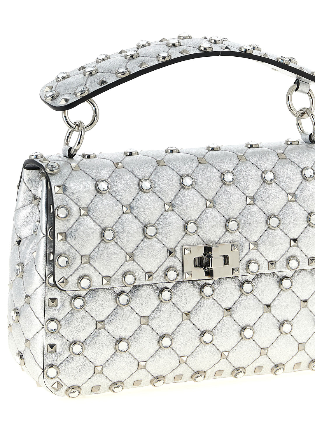 Valentino Garavani Rockstud Spike Shoulder Bags - Silver | 21105bff5caa21ed16cc9e8d5c31b4eeb297f7f0