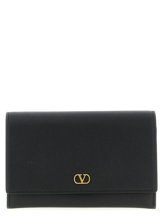 Wallet On Chain Valentino Garavani Vlogo Wallets And Card Holders Black