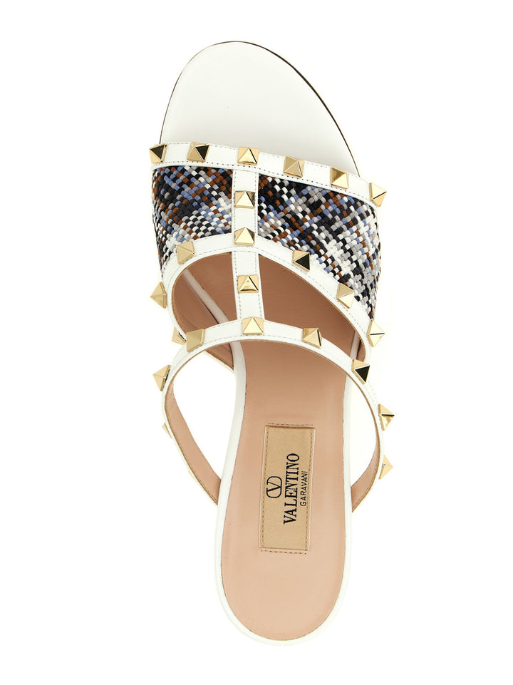Valentino Garavani Rockstud Sandals - White | a402dc480cb05f58ffcf9e6bf00eb9f067684d62