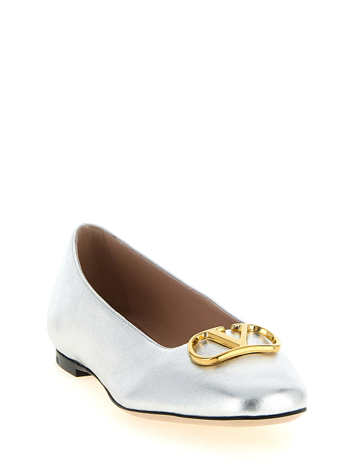 Valentino Garavani Vlogo Signature Flat shoes - Silver | 167b45497bdde7294a904dca7e60a93a69ac6618