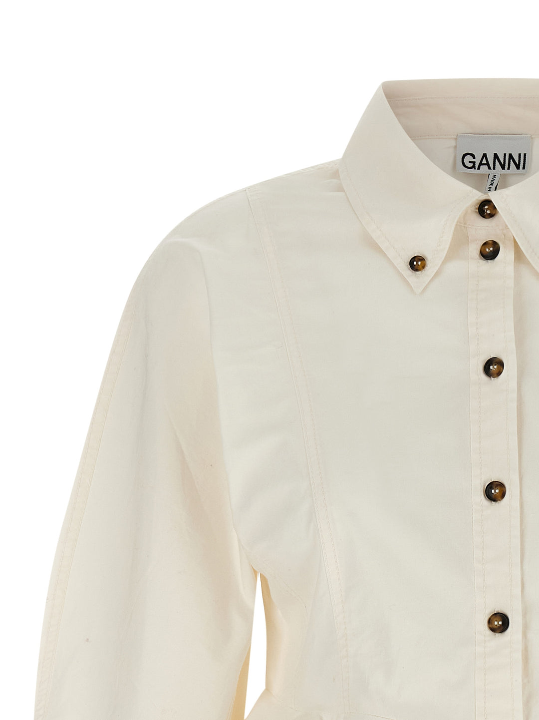 Ganni Peplum Shirt and Blouse - White | d478f0d78ea9aa2ddf6beed96fdef93d18c6cf68