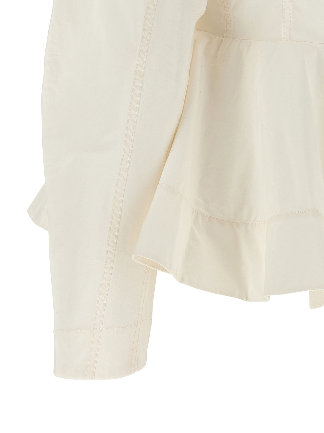 Ganni Peplum Shirt and Blouse - White | 98aa1076eadfefe4975484faa146385d66a30825