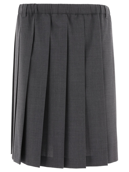 Stretch Pleated Skirt Skirts Grey