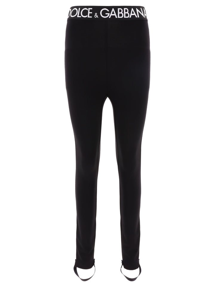 Dolce & Gabbana Legging With Elastic Band Trousers - Black | 7589fbe8df0ed93cd81fe75cdf82c9e5351c31a8