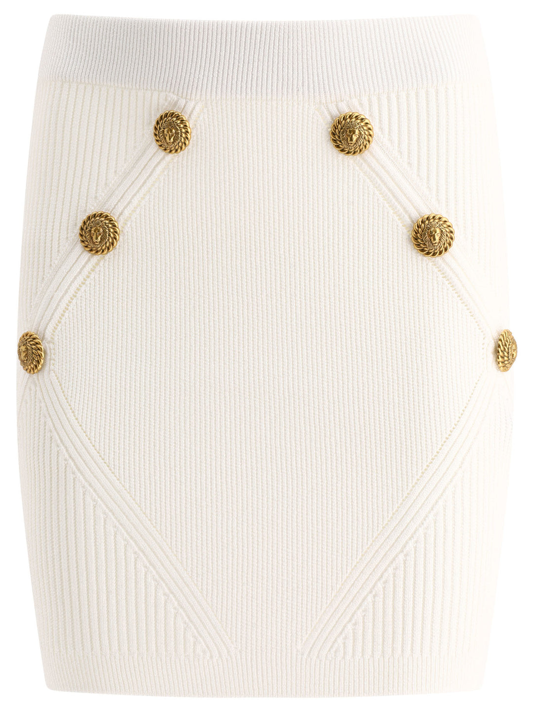 Balmain Knitted Skirt With Buttons Skirts - White | 4df0992780708c234682ba2ac7864aa92c4d7d87