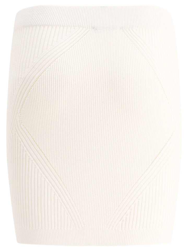 Balmain Knitted Skirt With Buttons Skirts - White | 462b9591c33761696f62355a7114567cb313e103