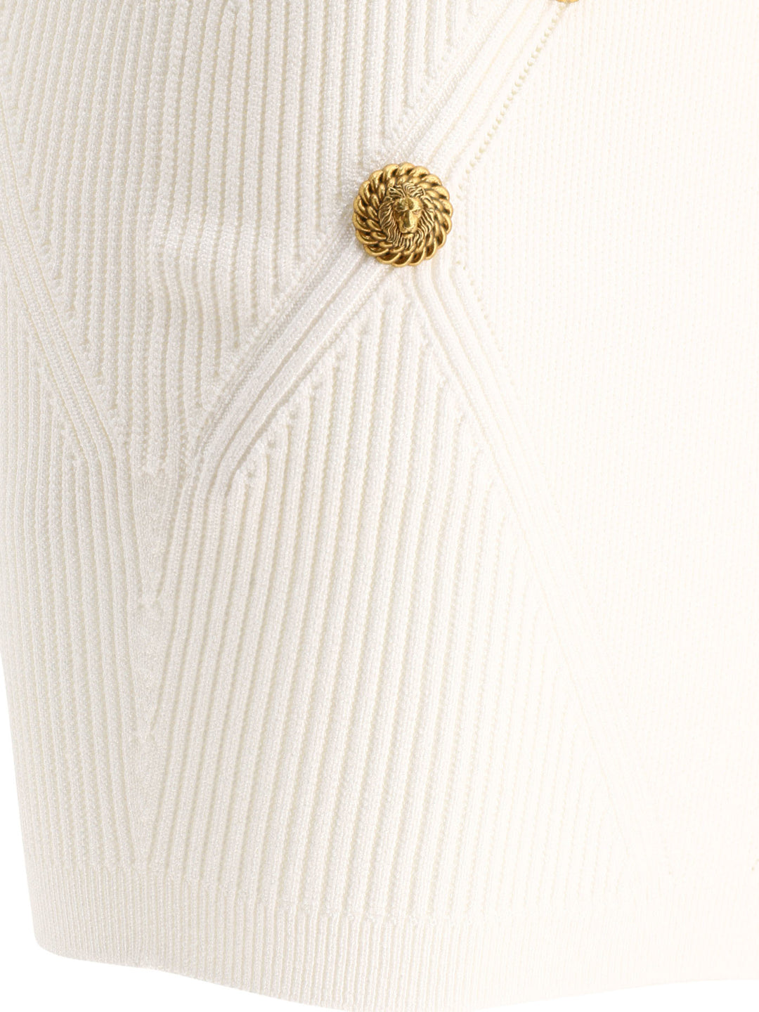 Balmain Knitted Skirt With Buttons Skirts - White | 89b4c8254b256bcc04de420382c2f44d6d2a406c