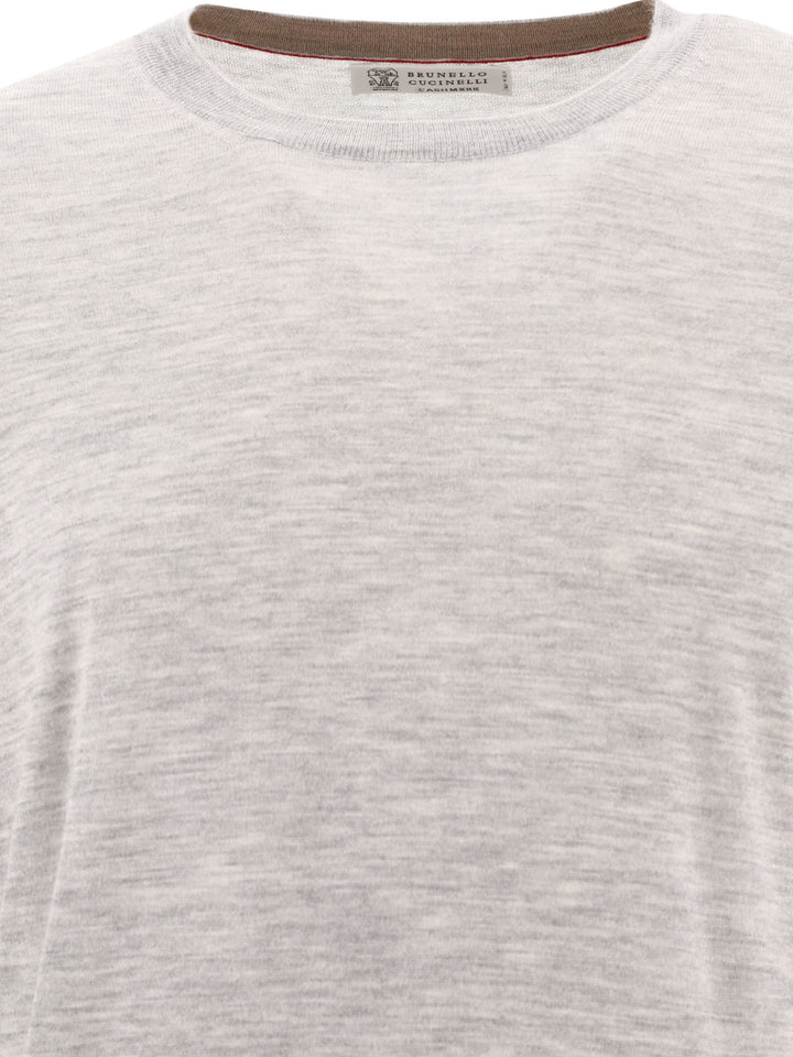 Brunello Cucinelli Lightweight Cashmere And Silk Sweater Knitwear - Grey | 7a30c650c985fe9fa802c2de2ea75d00f90d8715