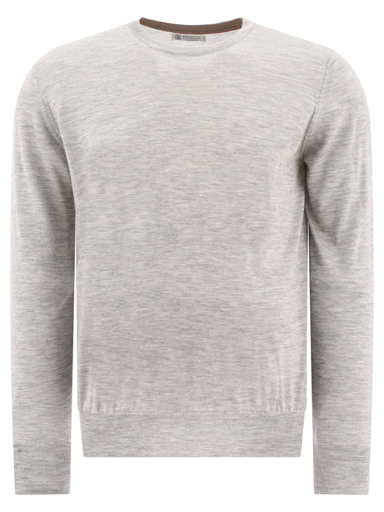 Lightweight Cashmere And Silk Sweater Knitwear Grey