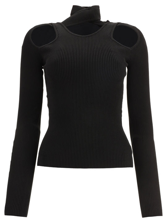 Turtleneck With Cut-Out Tops Black