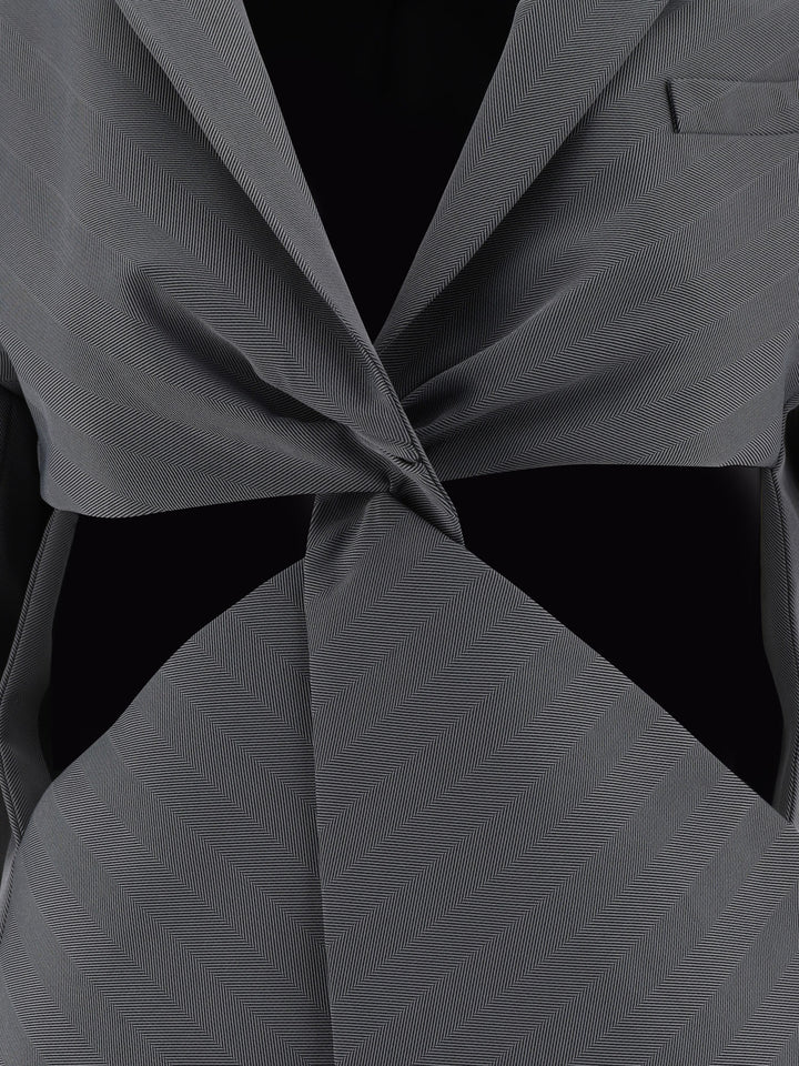 Coperni Twisted Cut-Out Jackets and Coats - Grey | 271b73d20ea38a7a3477527137d18fc3cca78724