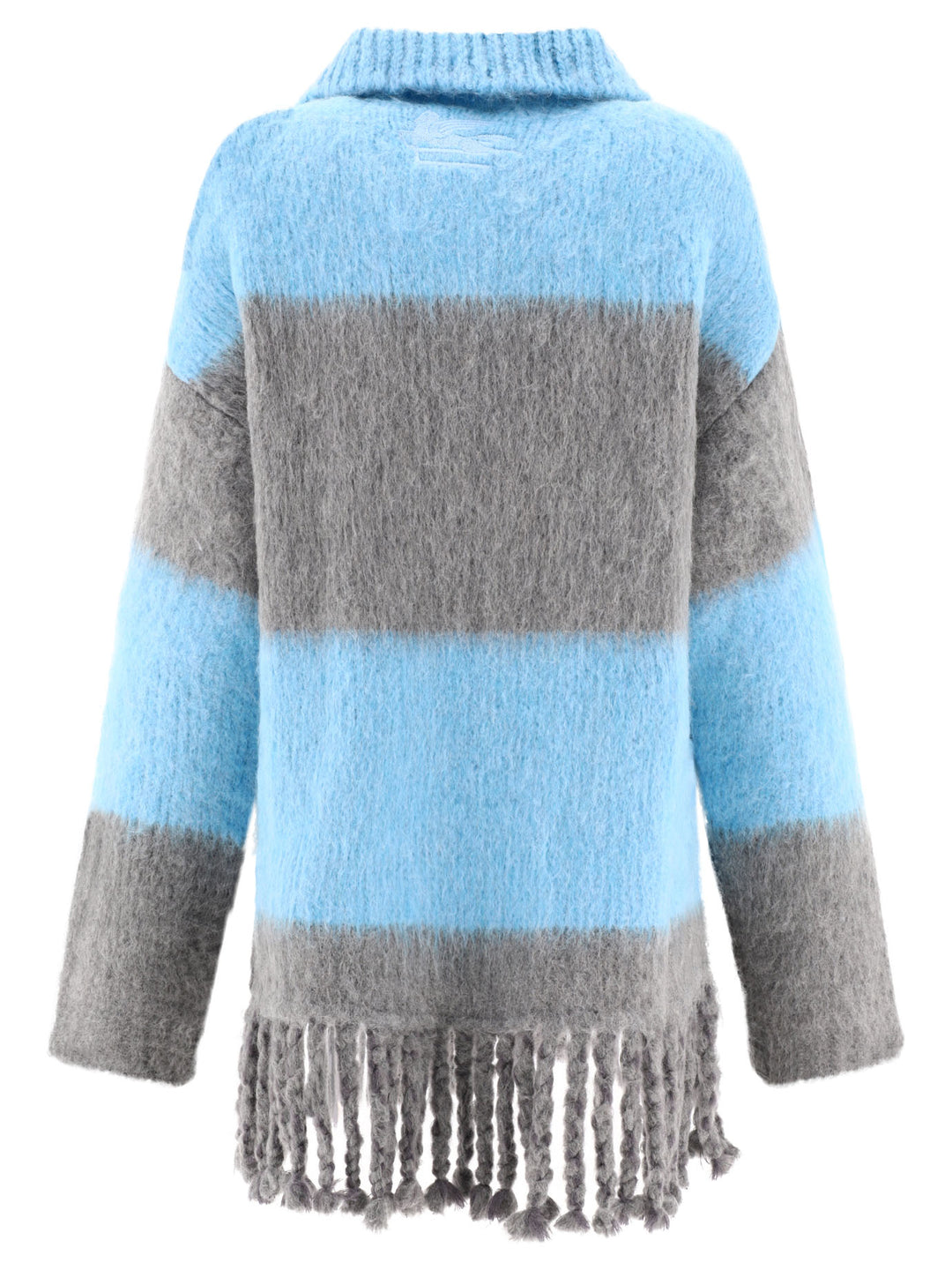 Etro Fringed Sweater Knitwear - Light blue | b6f1c9e18e51b032a48739fdcaf6e7e59fa847aa