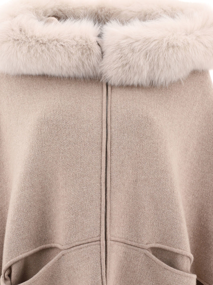 Giovi Wool And Cashmere Cape Jackets and Coats - Beige | 996537fe5d78a52094bf1b144fdad7b8c06ed203