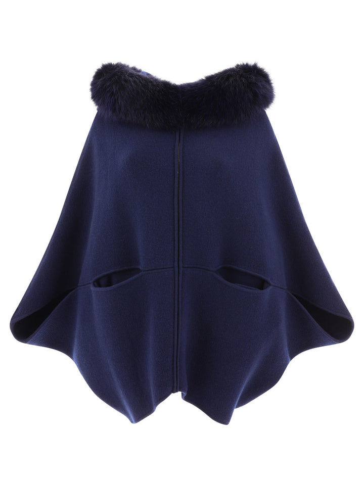Giovi Wool And Cashmere Cape Jackets and Coats - Blue | e14fd1966dd5a97c8b218060aa3f5bc5c9ec72a7