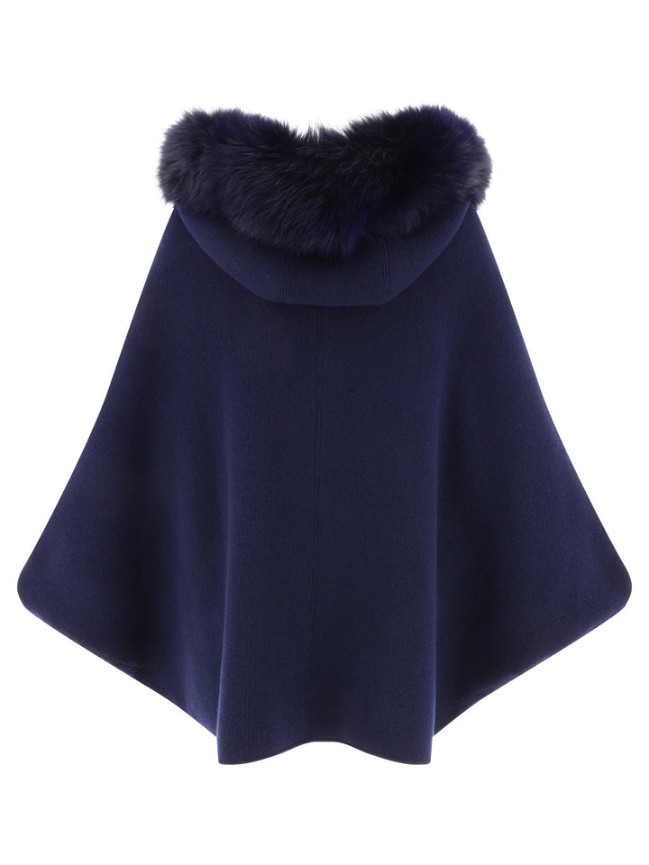 Giovi Wool And Cashmere Cape Jackets and Coats - Blue | b1668cde818a5c51178535280872b354e78d6bb4