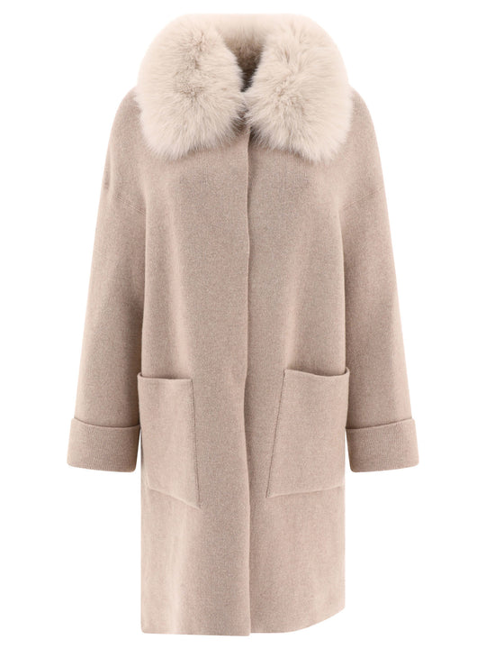 Wool And Cashmere Coat Jackets And Coats Beige