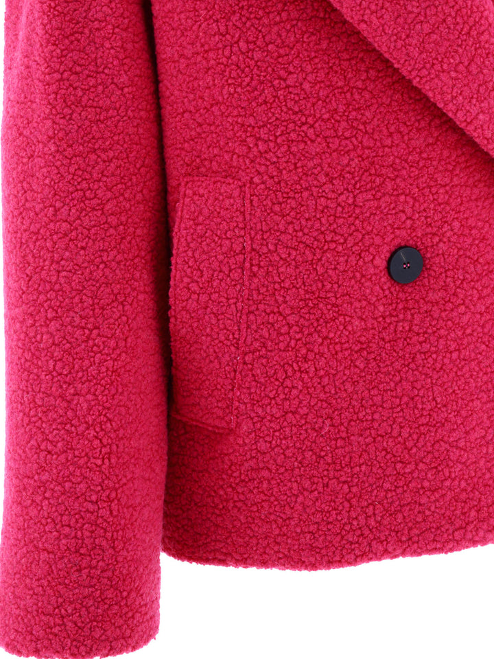 Harris Wharf London Bouclè Coat Jackets and Coats - Fuchsia | 210200f92f07146ad03c685232fa943f9c47435e
