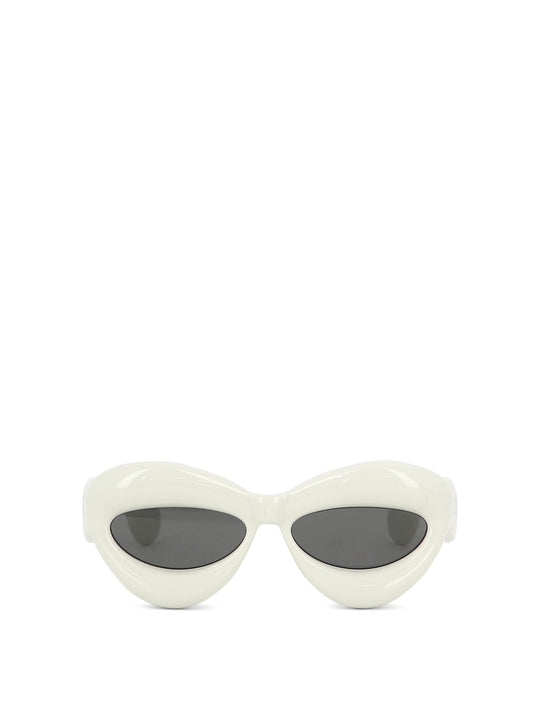 Inflated Cateye Sunglasses White
