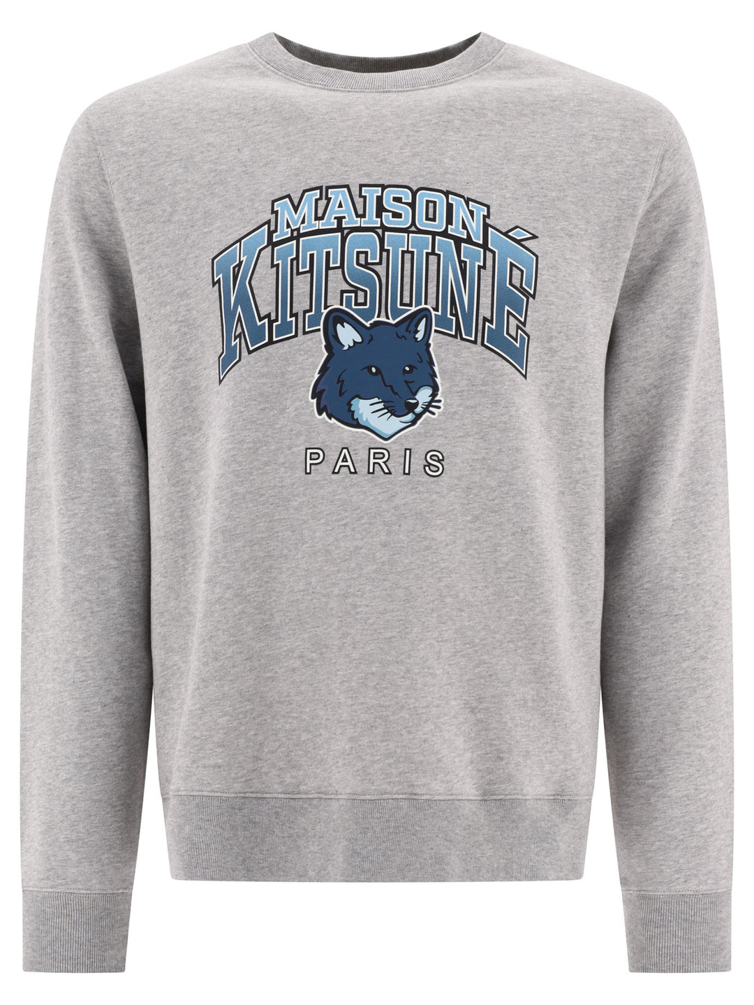 Maison Kitsuné Campus Fox Sweatshirts - Grey | 6480f8c9433e54853fb5adac5f7f527aaf3cac59
