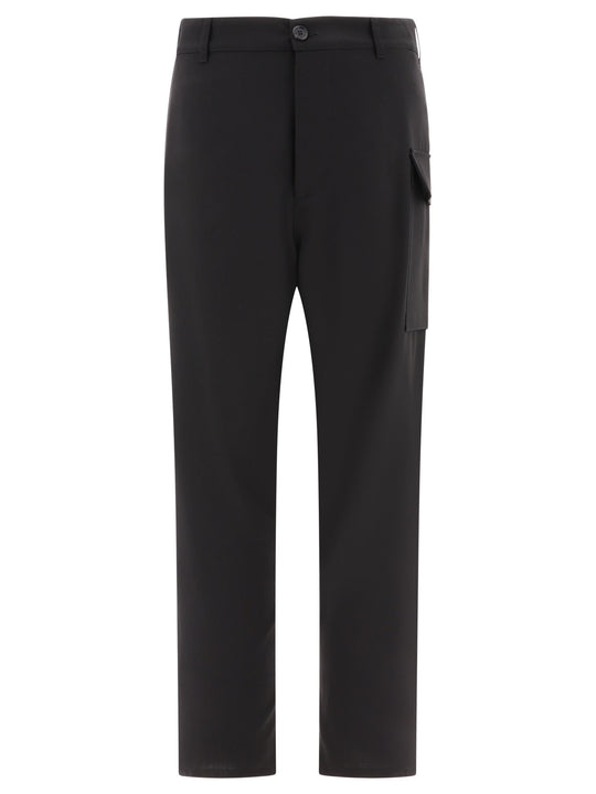 Virgin Wool Straight Trousers Black